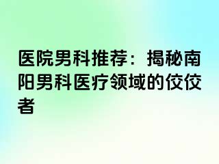 医院男科推荐：揭秘南阳男科医疗领域的佼佼者